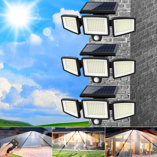 3 Pack Outdoor Solar Lights, Motion Sensor Security Lights for Porch, Garage, Yard Entrance, Patio