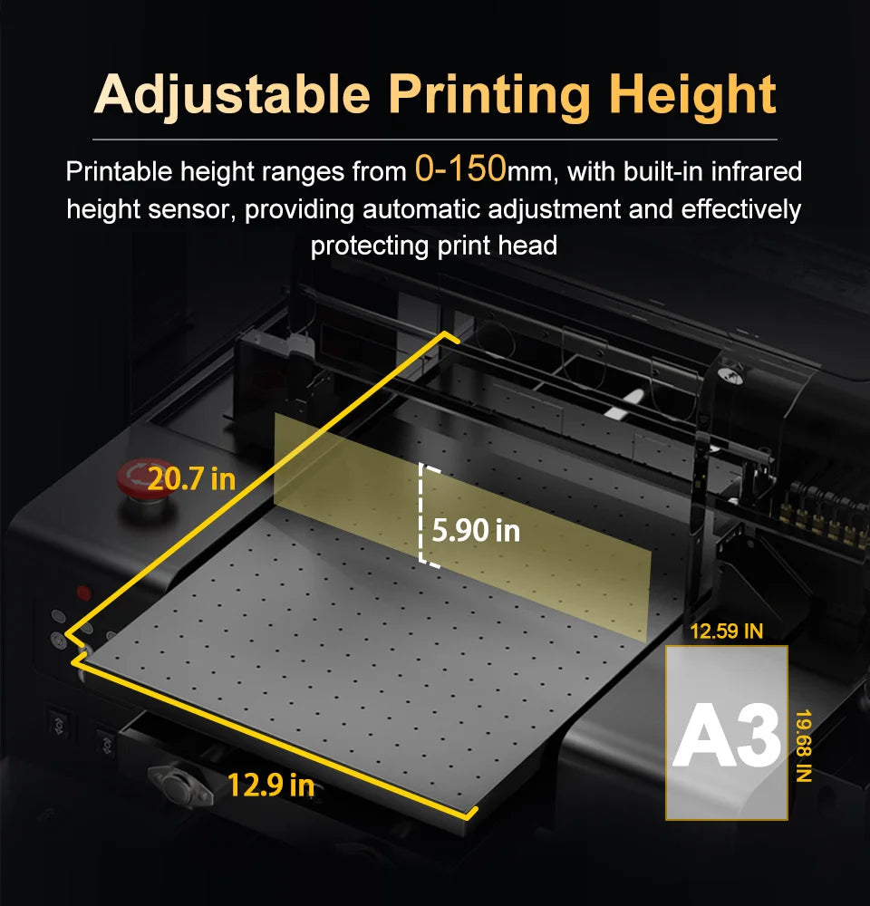US/EU Stock A3 XP600 UV Printer A4 L805 UV Flatbed Printing Machine For Pen Metal Wood Acrylic UV DTF Printer UV Sticker Printer
