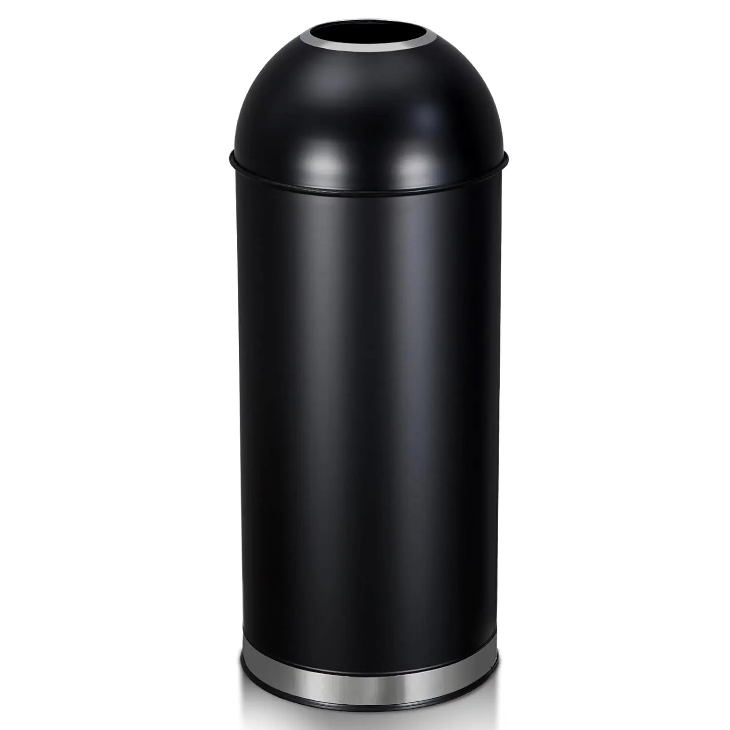 Open Top Trash Can 17 Gal / 65L Commercial Grade Heavy Duty Tall Commercial Trash Can Brushed Stainless Steel for Outdoor