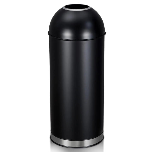 Open Top Trash Can 17 Gal / 65L Commercial Grade Heavy Duty Tall Commercial Trash Can Brushed Stainless Steel for Outdoor