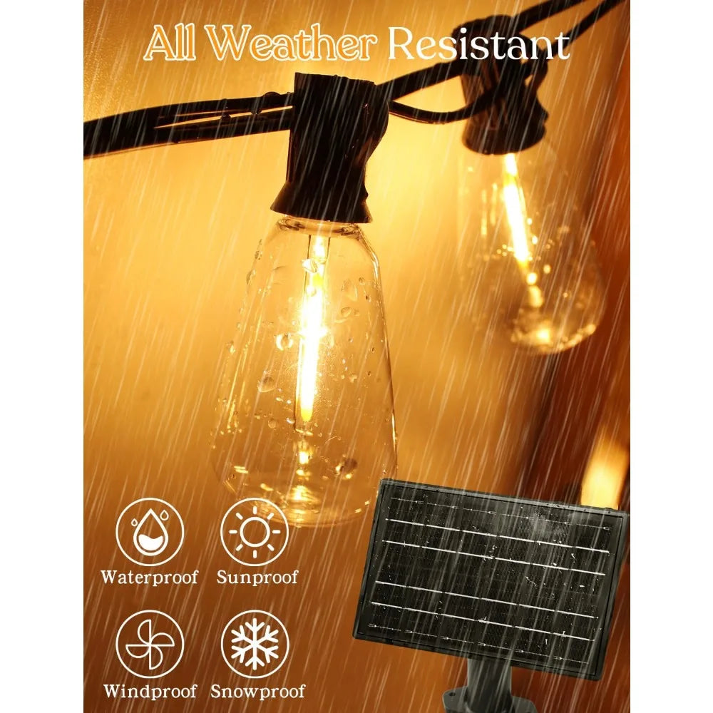 100ft Solar String Lights With Remote USB Rechargeable