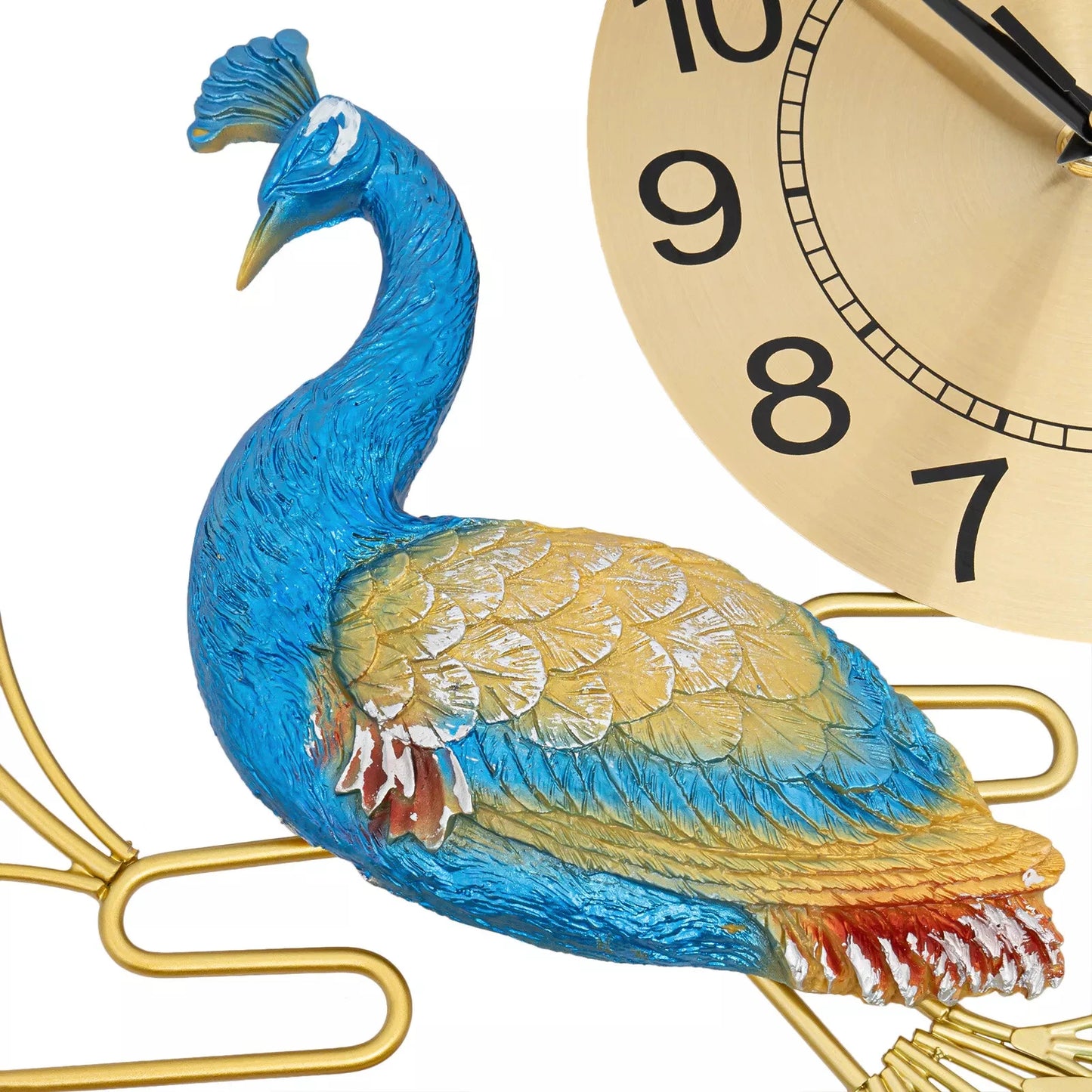 Hign-concerned Peacock Wall Clock Crystal Resin European