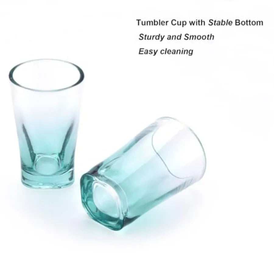 Teal Glass Bathroom Accessories Set 5 Pieces Green Bathroom Set with Soap Dispenser Toothbrush Holder 2 Tumbler Cups Soap Dish
