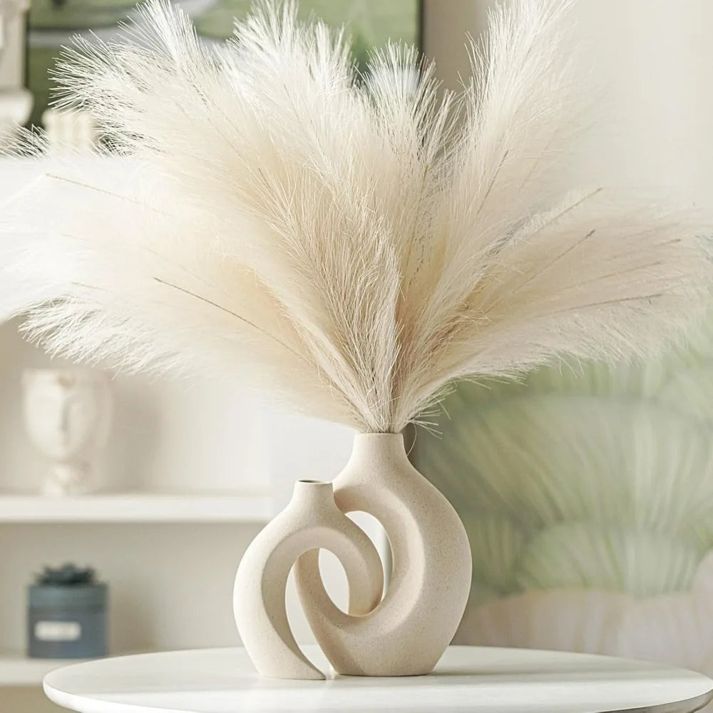 Hollow ceramic vase, Nordic modern bohemian decorative ceramic aesthetic vase for home décor