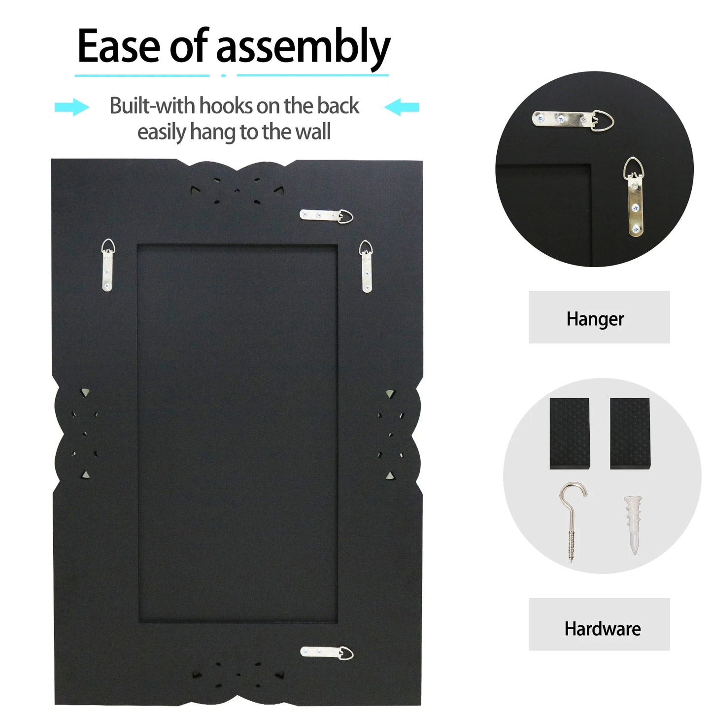 Hign-concerned Crystal Accent Rectangle Mirror Wall Decor