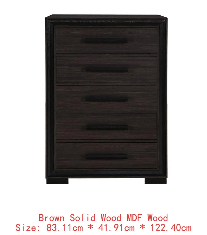 5PC King Bedroom Set – Grey & Black Design