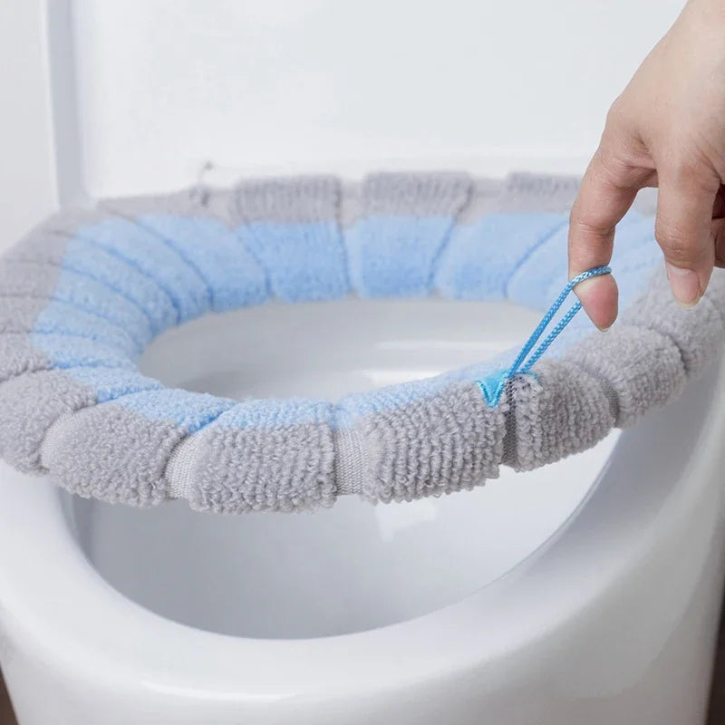 1Pcs Bathroom Toilet Seat Cover Soft Warmer Washable Mat Cover Pad Cushion Seat Case Toilet Lid Cover Accessories Bath Home