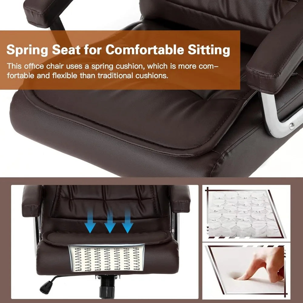 XMSJ Executive Leather Office Chair High Back Swivel