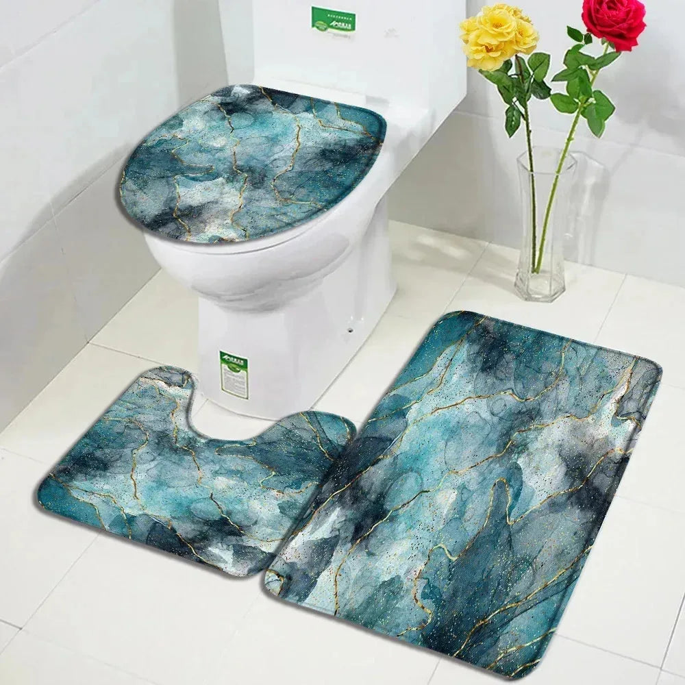 CN Zhejiang Abstract Marble Bath Mat Modern Non Slip Rug