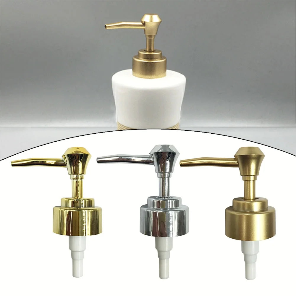 Gold Soap Pump Liquid Lotion Dispenser Head Nozzle Bathroom Liquid Soap Shampoo Dispenser Accessories Plastic
