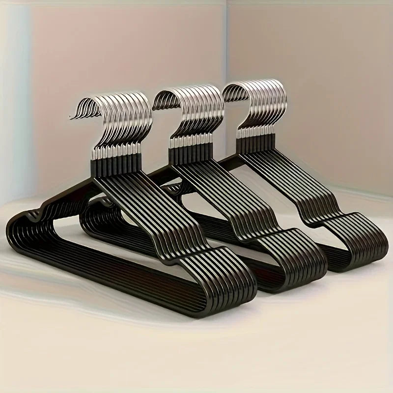 10pcs Heavy Duty Non-Slip Clothes Hangers, Space Saving Closet Organizers for Wardrobe, Laundry & Bedroom Storage