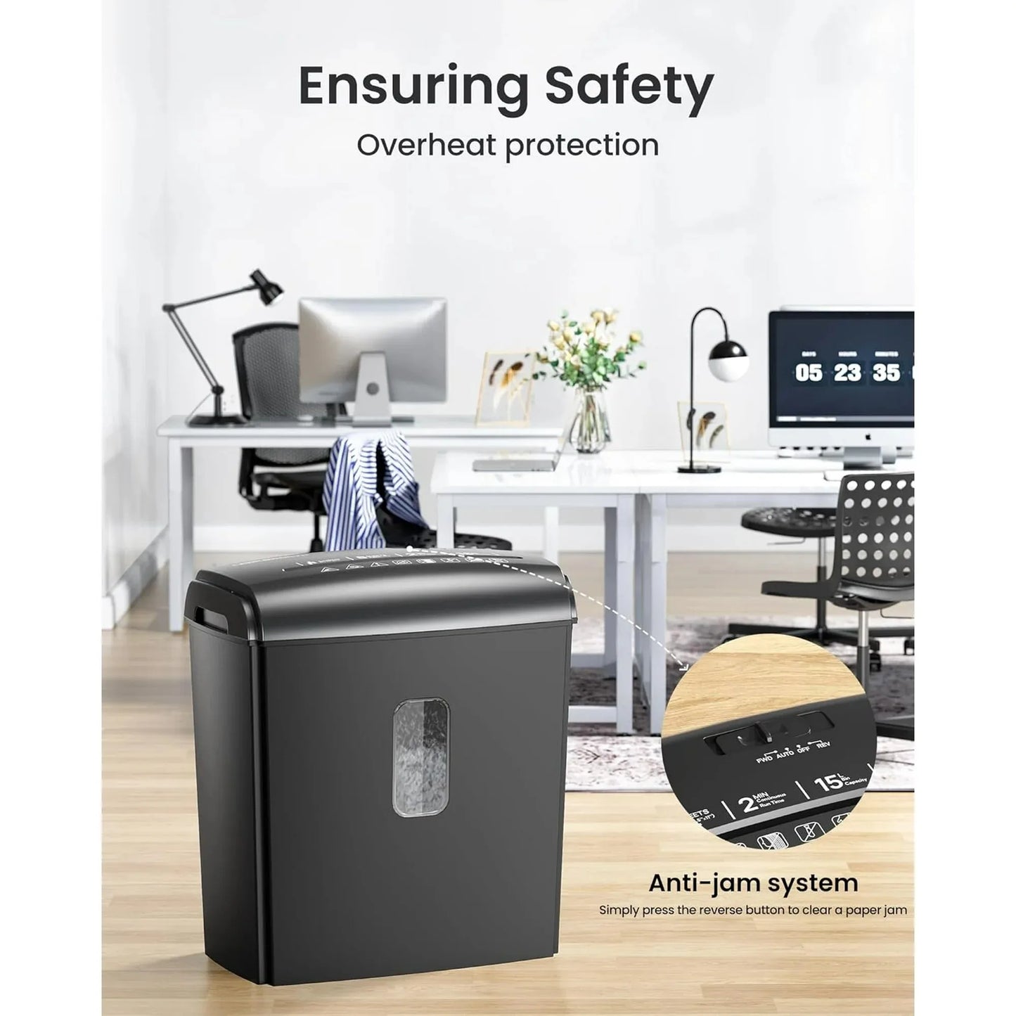 Deli 8-Sheet Micro Cut Paper Shredder P-4 High Security for Home Office Use with Handle, Shreds Credit Card/Staple 4 Gallons