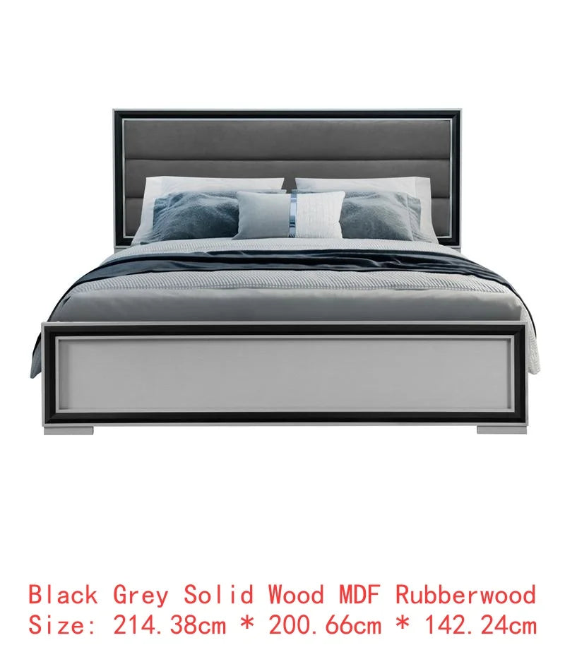 5PC King Bedroom Set – Grey & Black Design