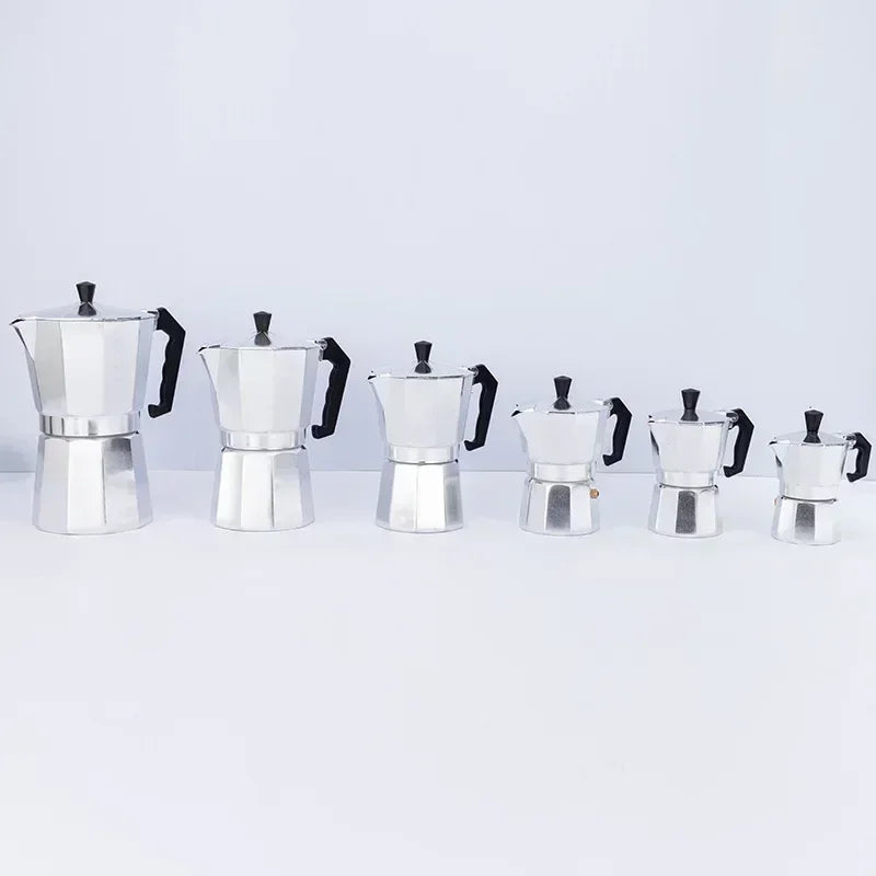 50/100/150/300ml Coffee Pot Italian Aluminum Moka Pot Octagonal Espresso Moka Coffee Pot Kitchen Barista Accessories