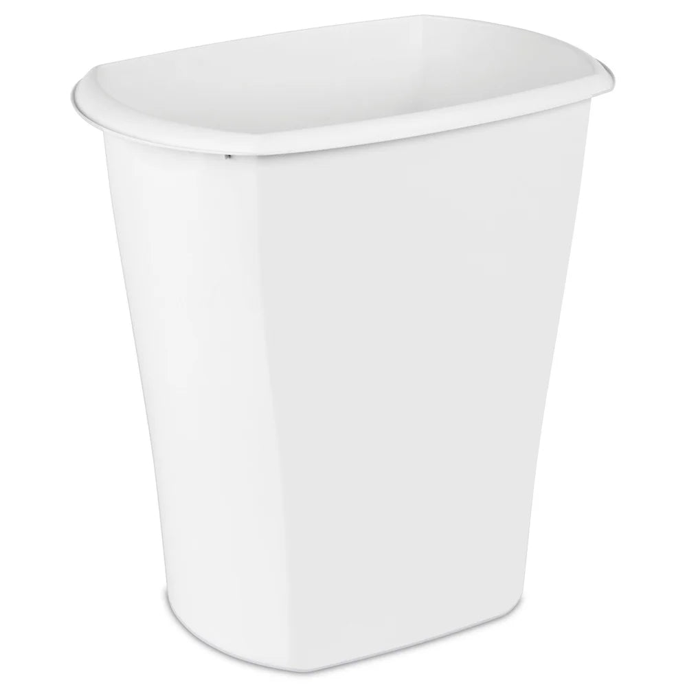 10 Gallon Rectangular Wastebasket Plastic Ideal Kitchen Bathroom Office Easy Clean Stylish Design with Integrated Handle