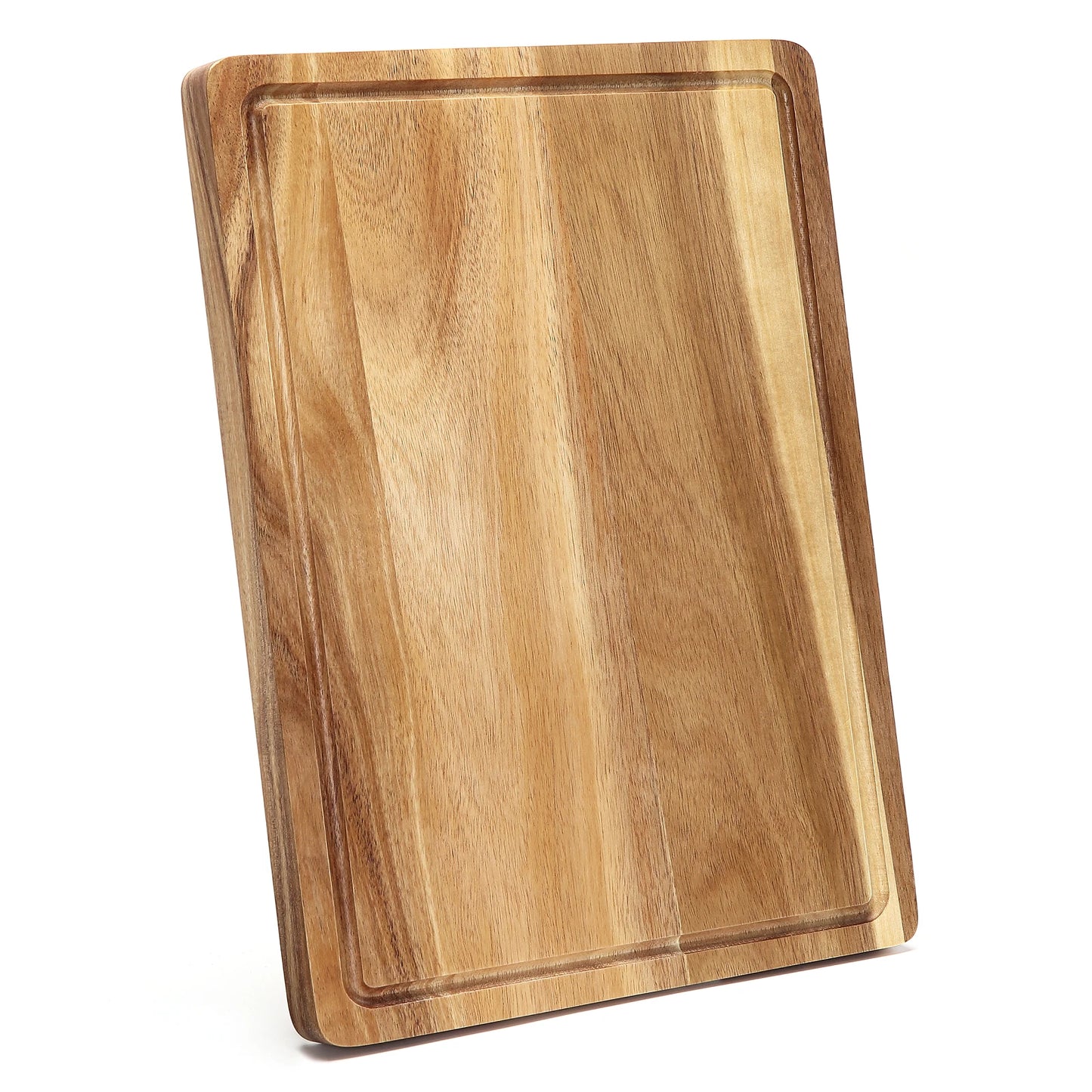 HiMISSH Acacia Cutting Board With Juice Groove Wooden Block