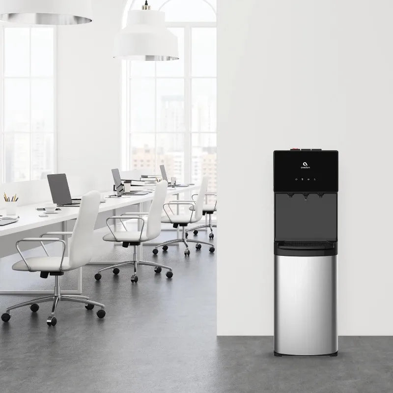 Avalon Bottom Load Water Cooler 3 Temp, Stainless/Black. 41 in