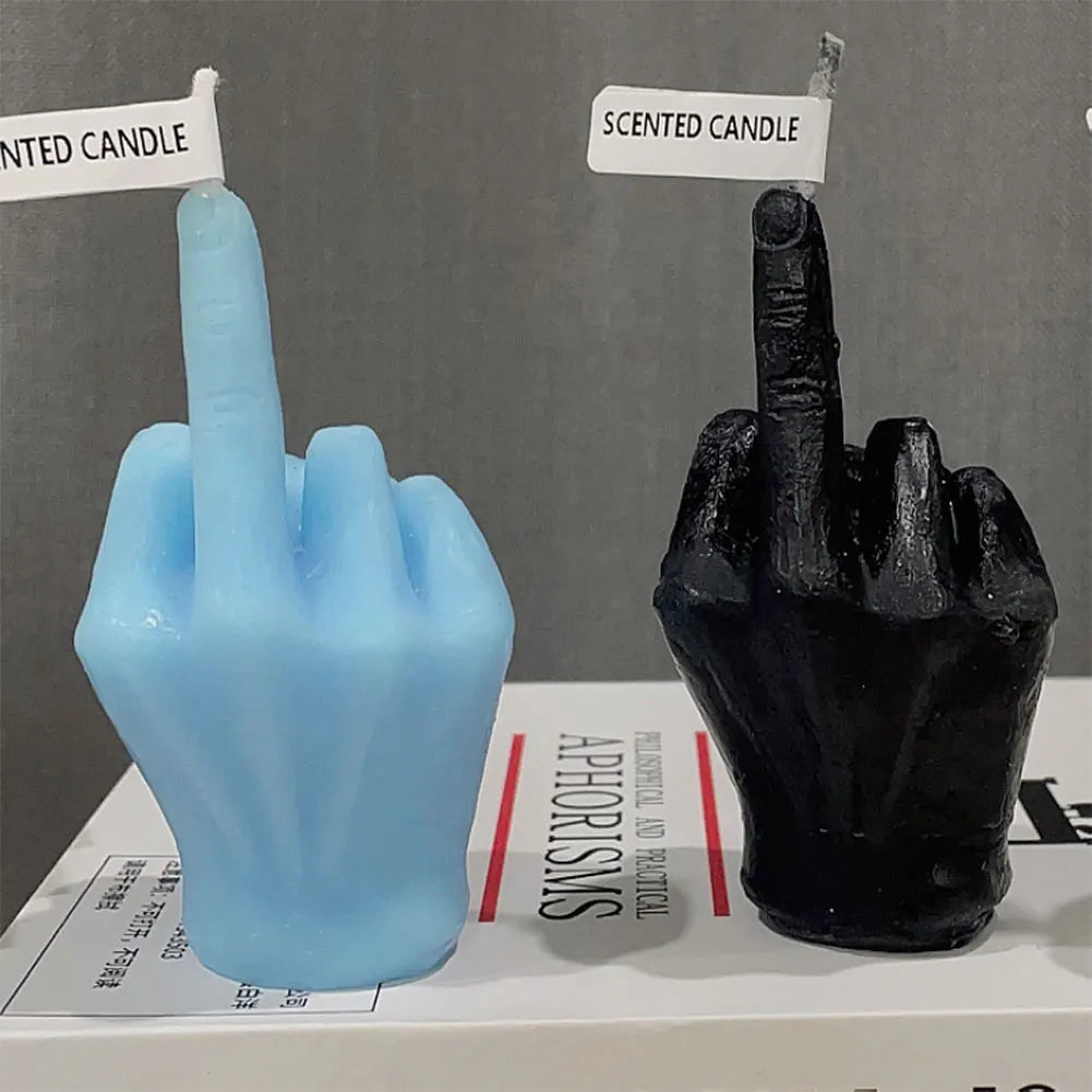 Middle Finger Scented Candle Funny Soy Wax Long Lasting Candle Aromatherapy Hand Gesture Candles Home Room Decor Ornaments