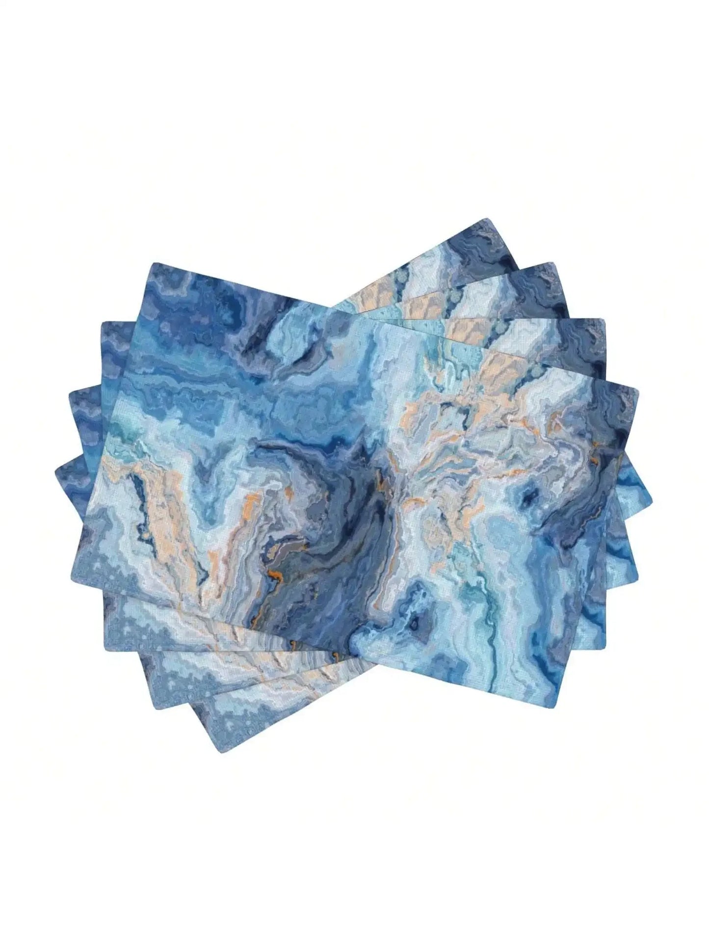 4PC Marble Table Placemats Washable Marble Style Table Mats Wipe-Clean And Easy To Clean Suitable For Home Kitchen Decor