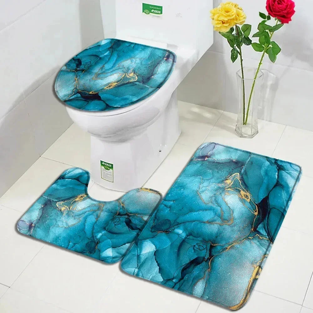 CN Zhejiang Abstract Marble Bath Mat Modern Non Slip Rug