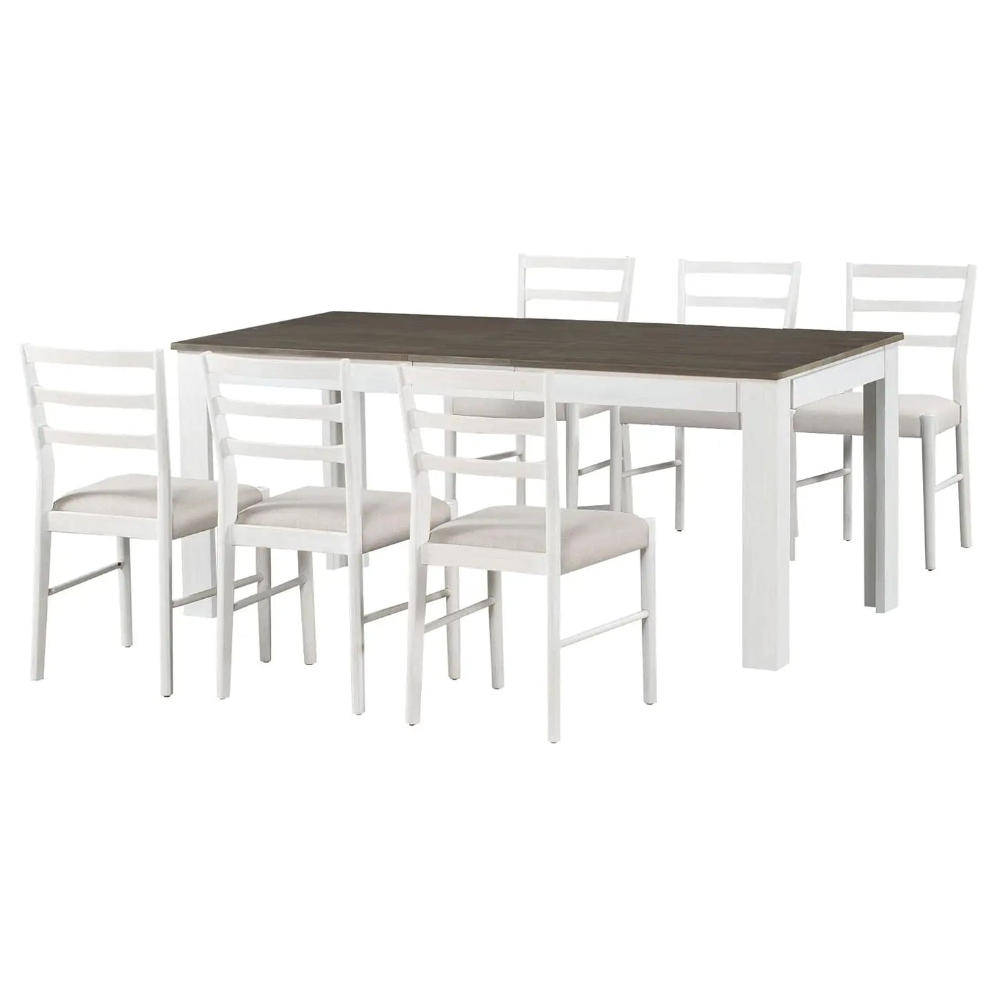 Solid Wood 7 Piece Kitchen Table Set with Chairs Farmhouse Extendable Dining Room Table Set with Storage Drawer for, Customized