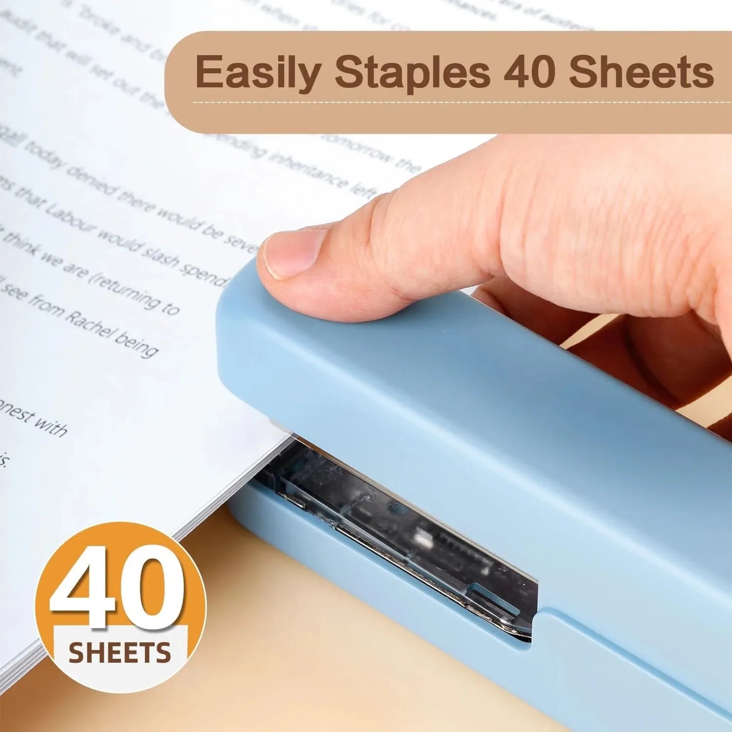 Deli 40-Sheet Stapler, Heavy Duty Office Stapler with Staple Remover, All-Metal