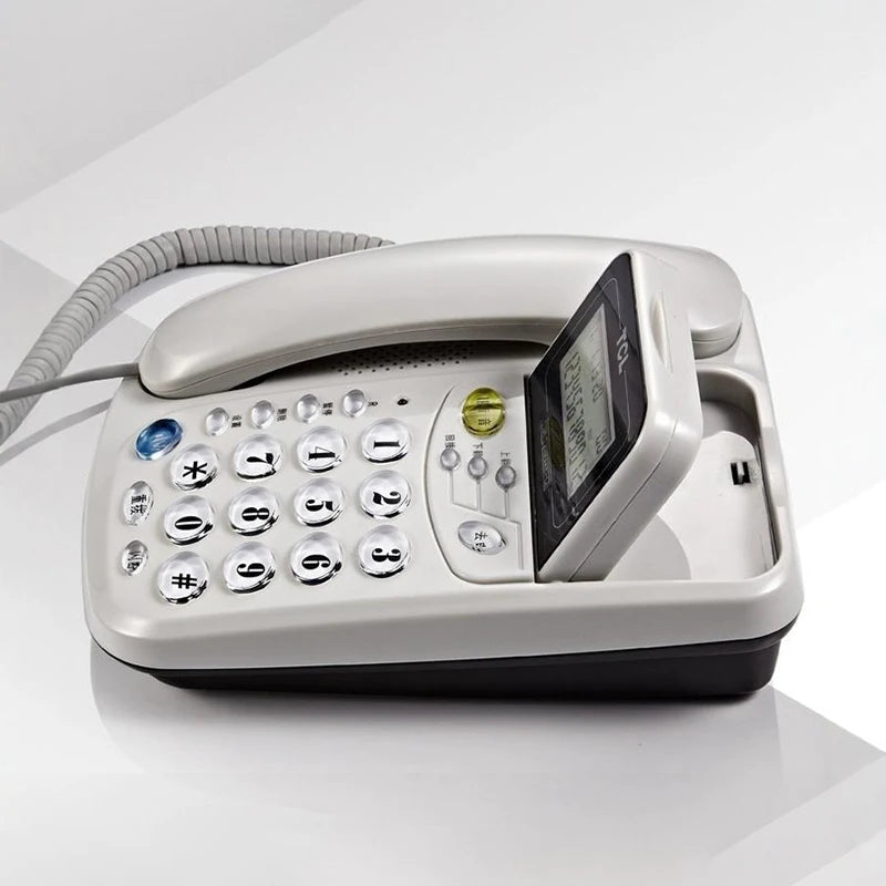 Caller ID Home Landline with Loud Ringtone for Elderly, Corded Desk Phone, Wall Mountable Fixed Landline Telephone
