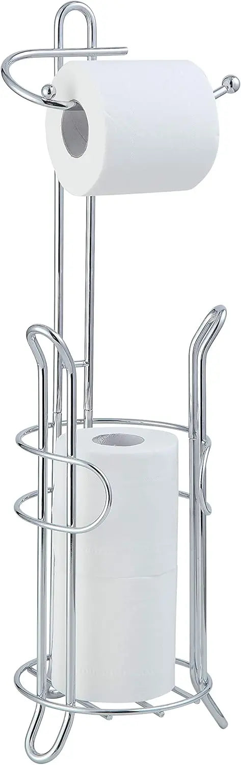 Bathroom toilet paper roll storage rack, with sufficient space in the reserved area to store extra large rolls (black)