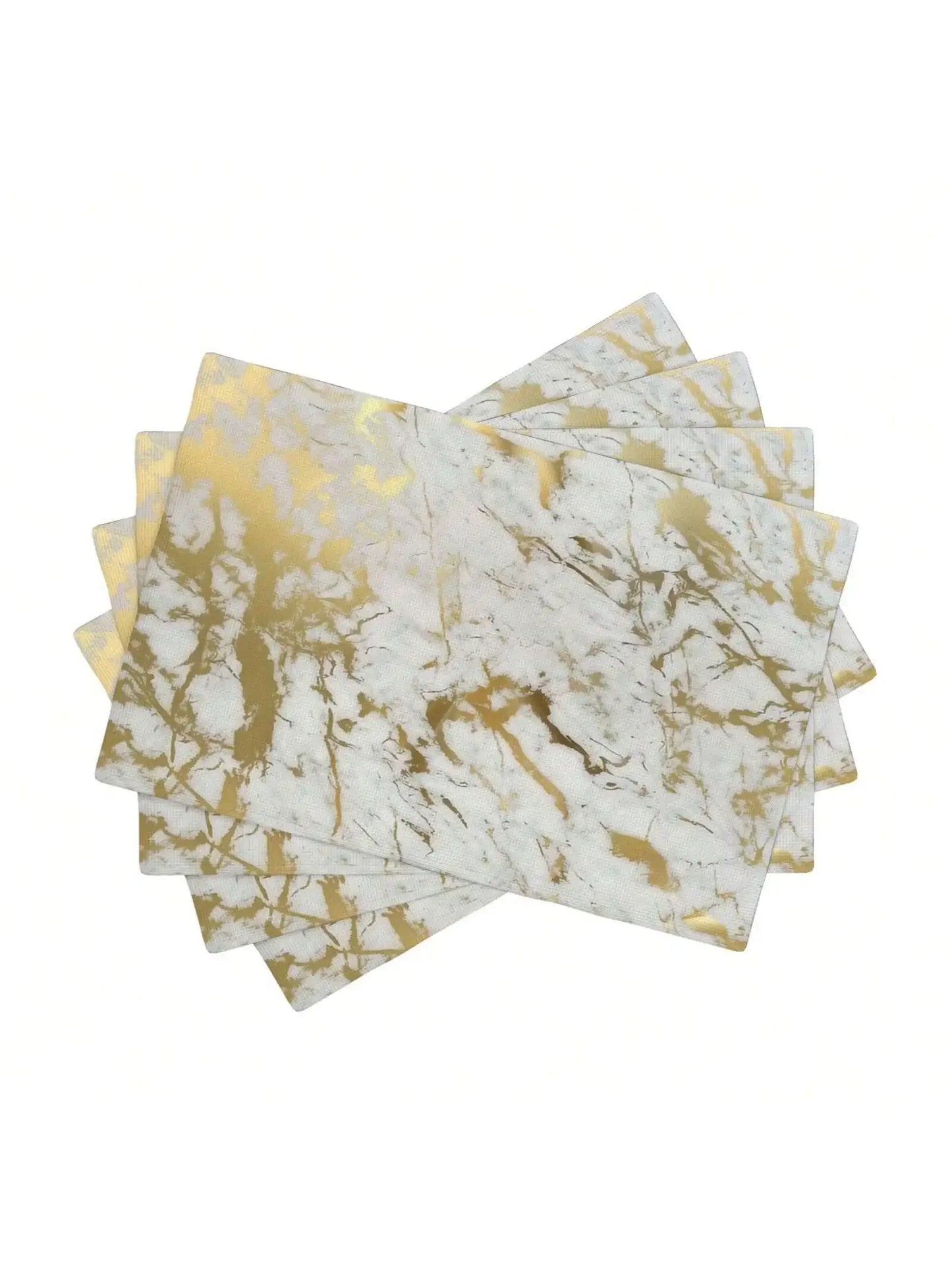 4PC Marble Table Placemats Washable Marble Style Table Mats Wipe-Clean And Easy To Clean Suitable For Home Kitchen Decor