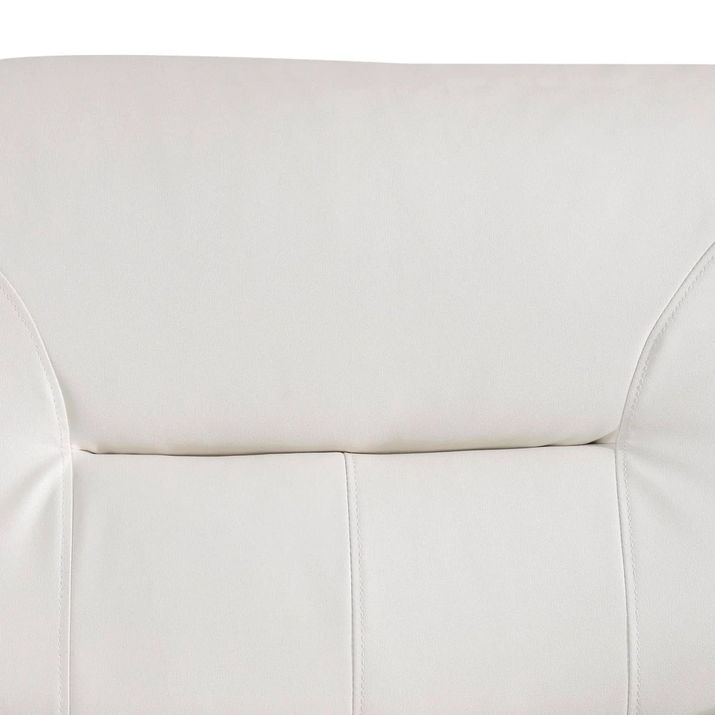 Elegant Compact Sofa for Small Spaces - Beautiful Seams, Long - Lasting Quality in White Faux Leather