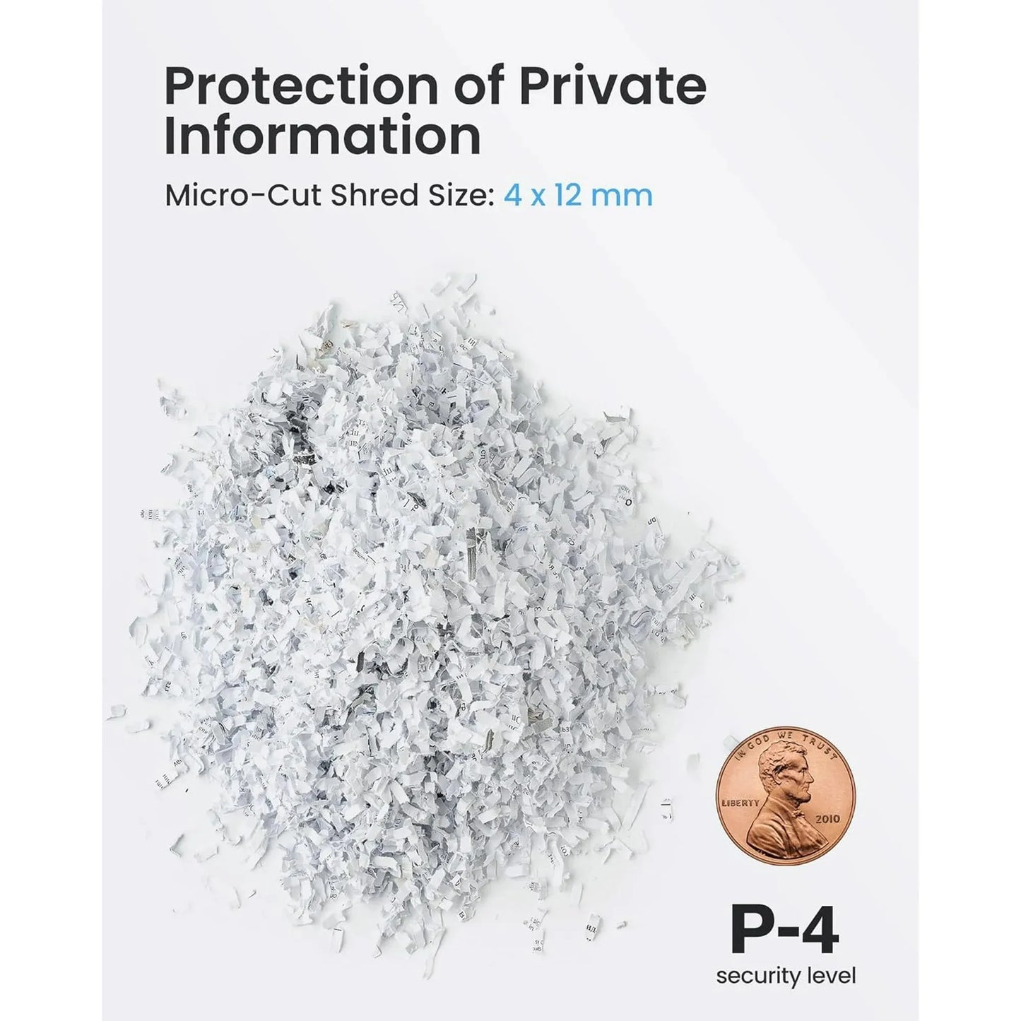 Deli 8-Sheet Micro Cut Paper Shredder P-4 High Security for Home Office Use with Handle, Shreds Credit Card/Staple 4 Gallons
