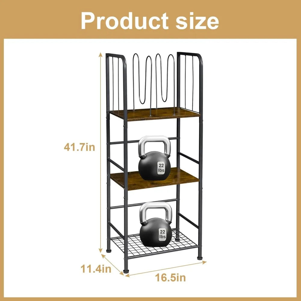 Towel Rack Free Standing 3-Tier M-Shaped Detachable Dividers, Durable Metal Towel Holder for Bathroom
