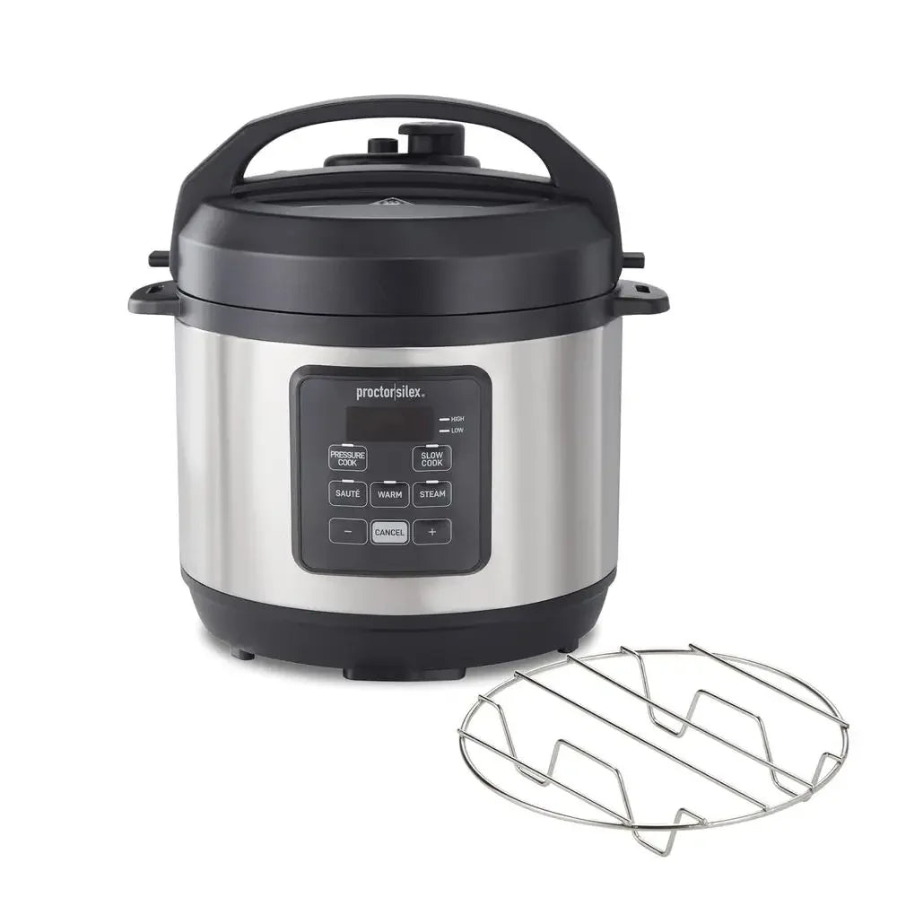4-in-1 Electric Pressure Cooker Multi-Cooker Slow Cook Steam Sauté Rice Cook Stainless Steel Nonstick 3 Quart Kitchen Appliance