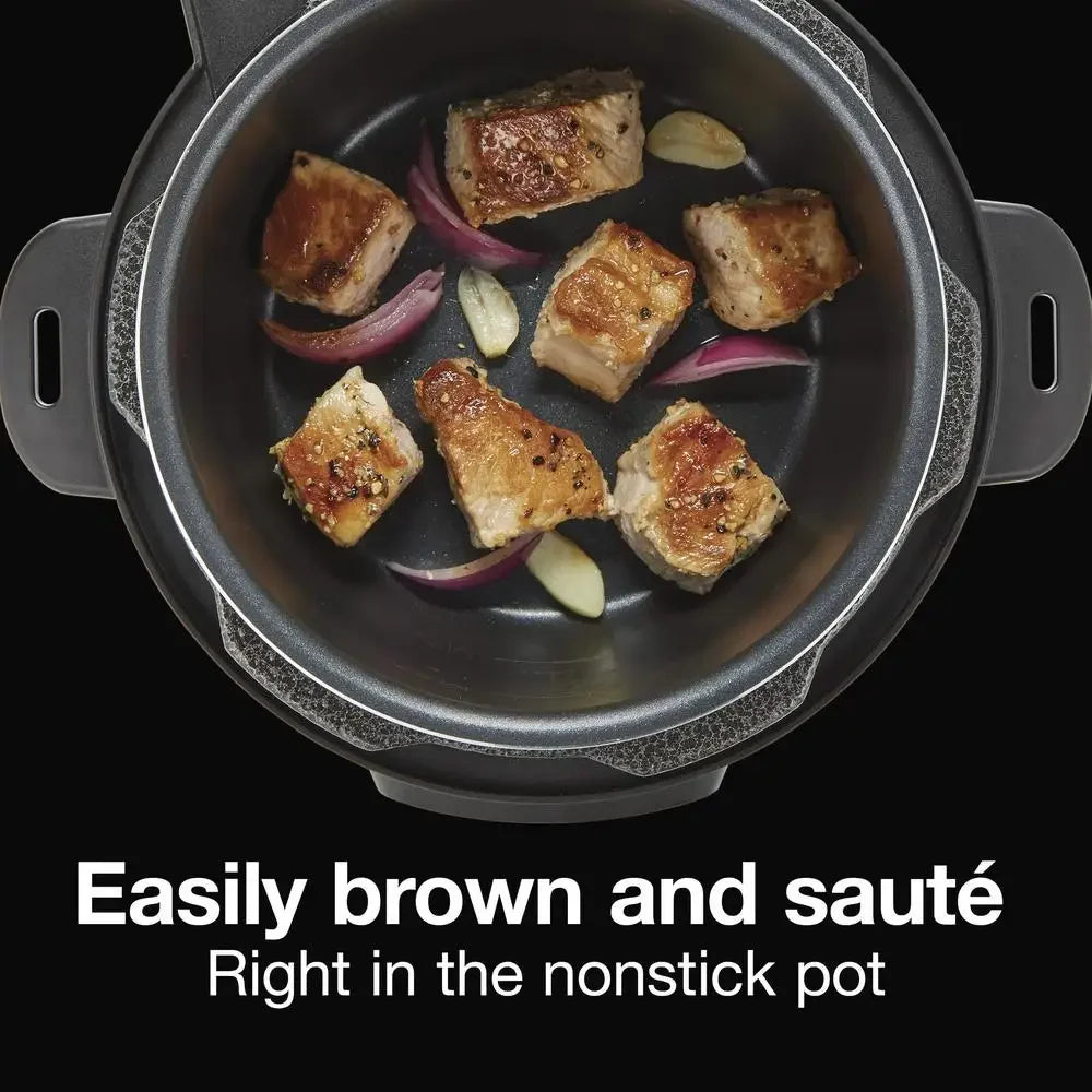 4-in-1 Electric Pressure Cooker Multi-Cooker Slow Cook Steam Sauté Rice Cook Stainless Steel Nonstick 3 Quart Kitchen Appliance