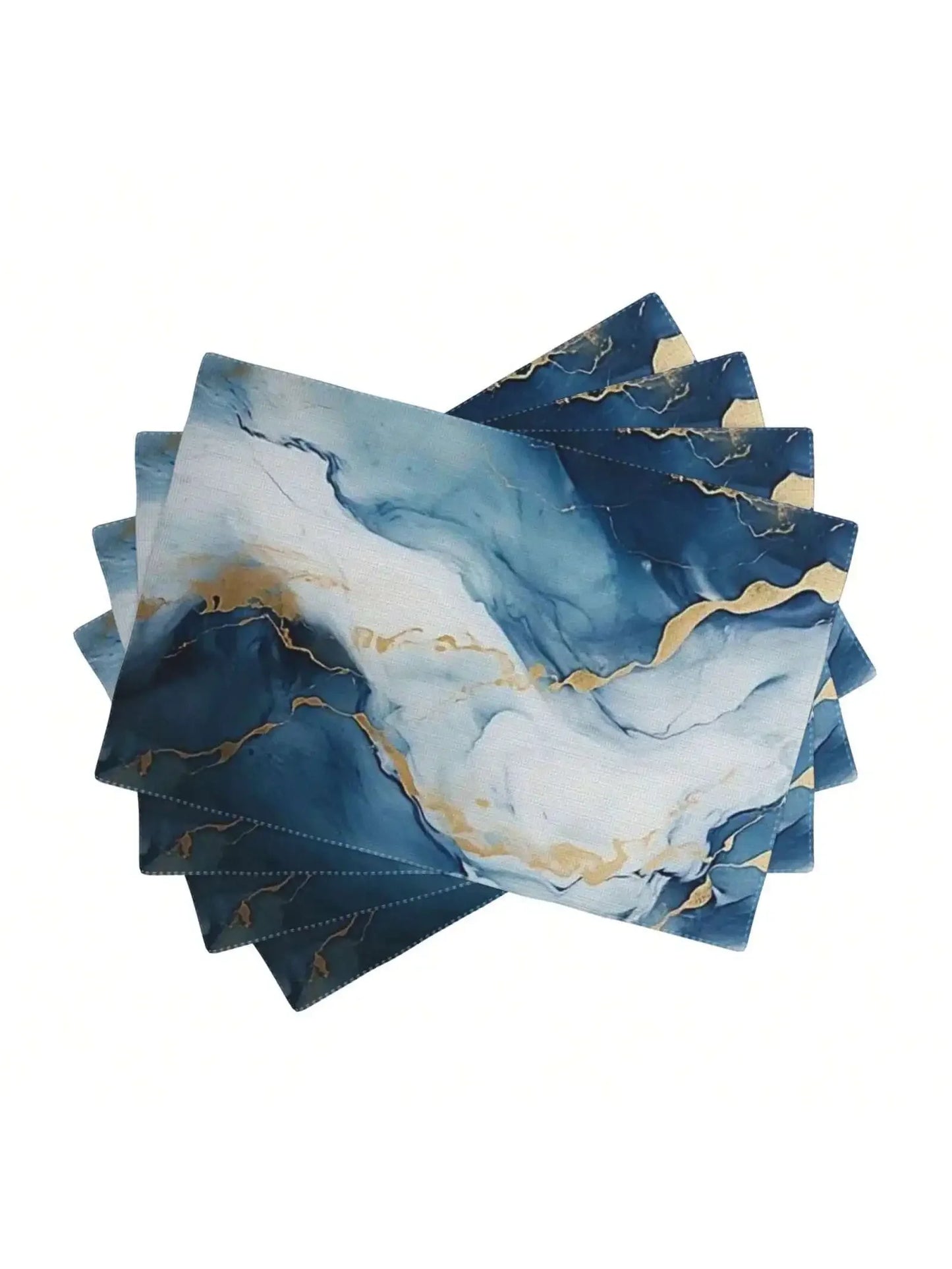 4PC Marble Table Placemats Washable Marble Style Table Mats Wipe-Clean And Easy To Clean Suitable For Home Kitchen Decor