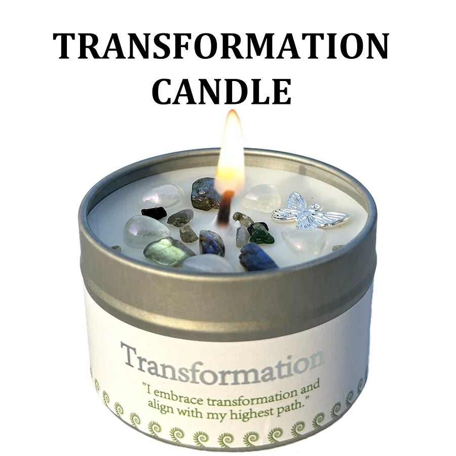 Scented Candle,Lemon & Mint Scent with Crystals, for Gifting Female Friends - Suitable for Christmas,Halloween & Home Meditation