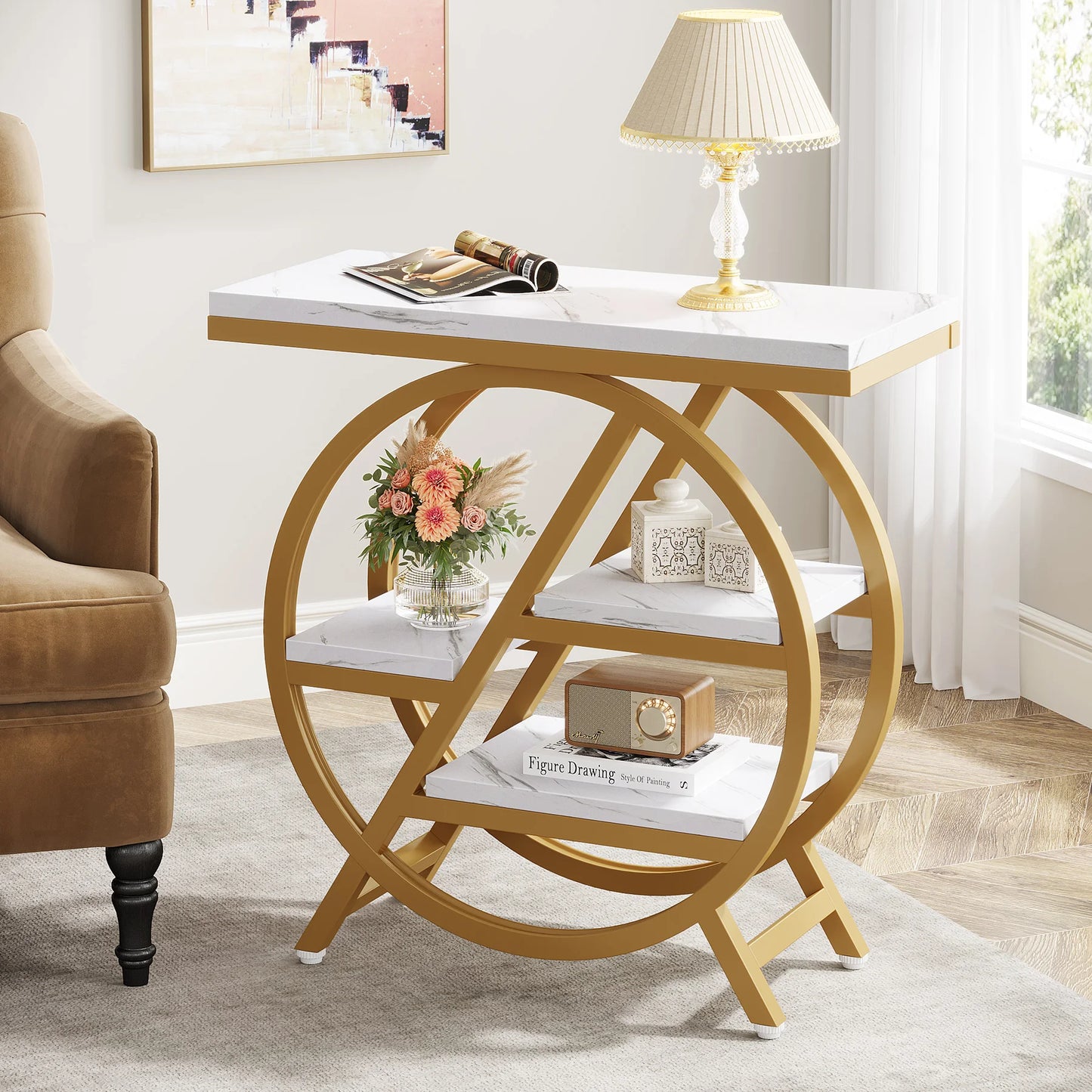 Tribesigns End Table For Living Room Three Tier Side Table