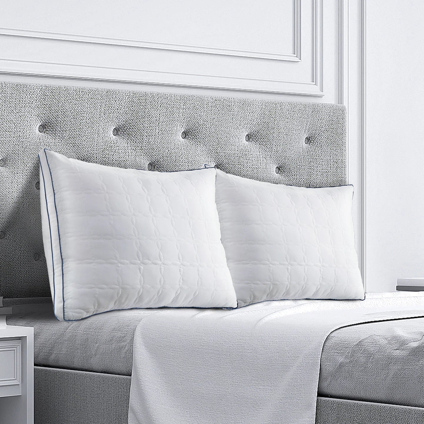 BedStory 2 Pack Bed Pillows - Standard/Queen Size, Soft Down Alternative Fill, Supportive for All Sleepers, White