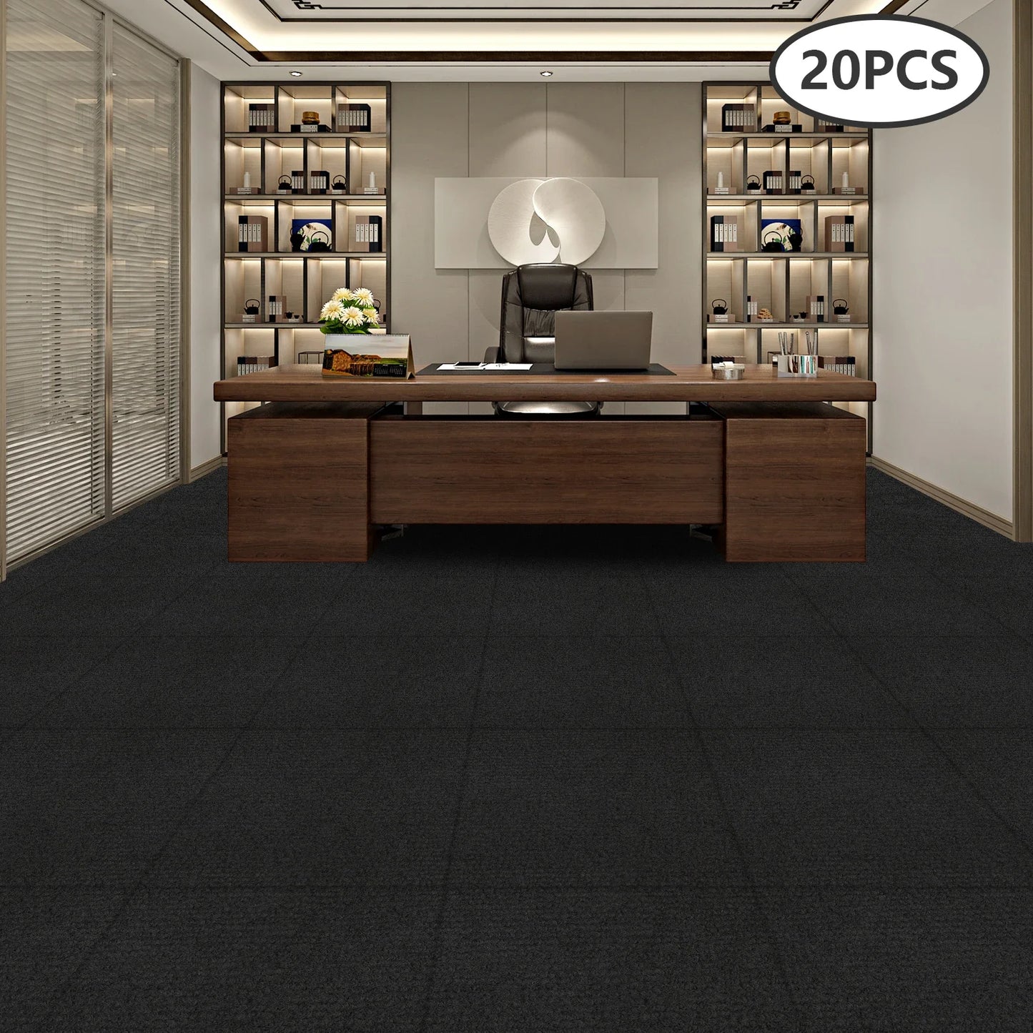 20 Pack Carpet Tile 50x50CM Self Adhesive Carpet Floor Tiles Anti-Slip Reusable Carpet Squares Peel DIY for Bedroom Living Room