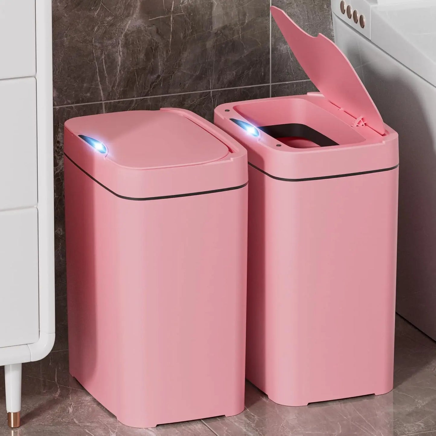 Gal Bathroom Trash Can with Lid, Automatic Trash Can Small Smart Garbage Can Touchless, Slim Motion Sensor