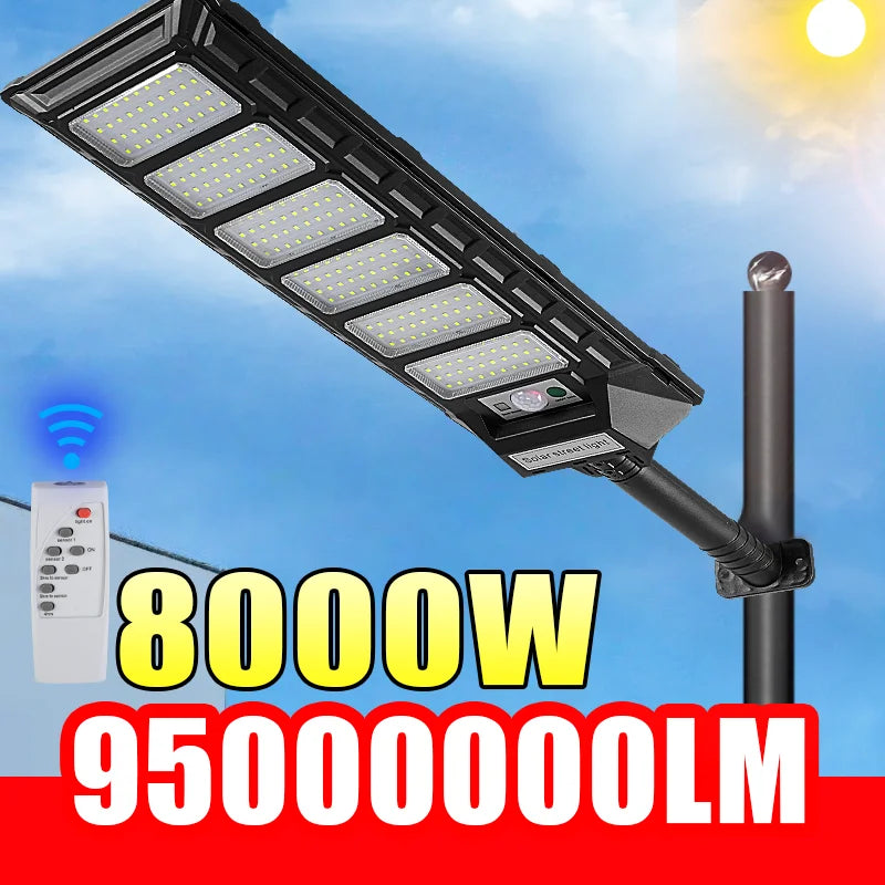 95000000LM 8000W Most Powerful LED Solar Light Ultra Bright Outdoor Motion Sensor Outdoor Solar Wall Lamp Garden Street Lantern