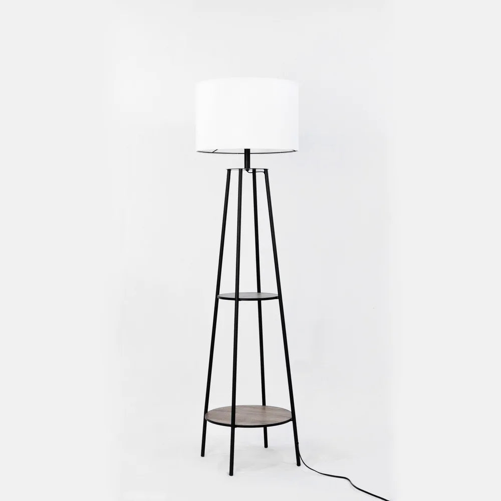 XMSJ Floor Lamp With Wood Shelves Energy Efficient LED