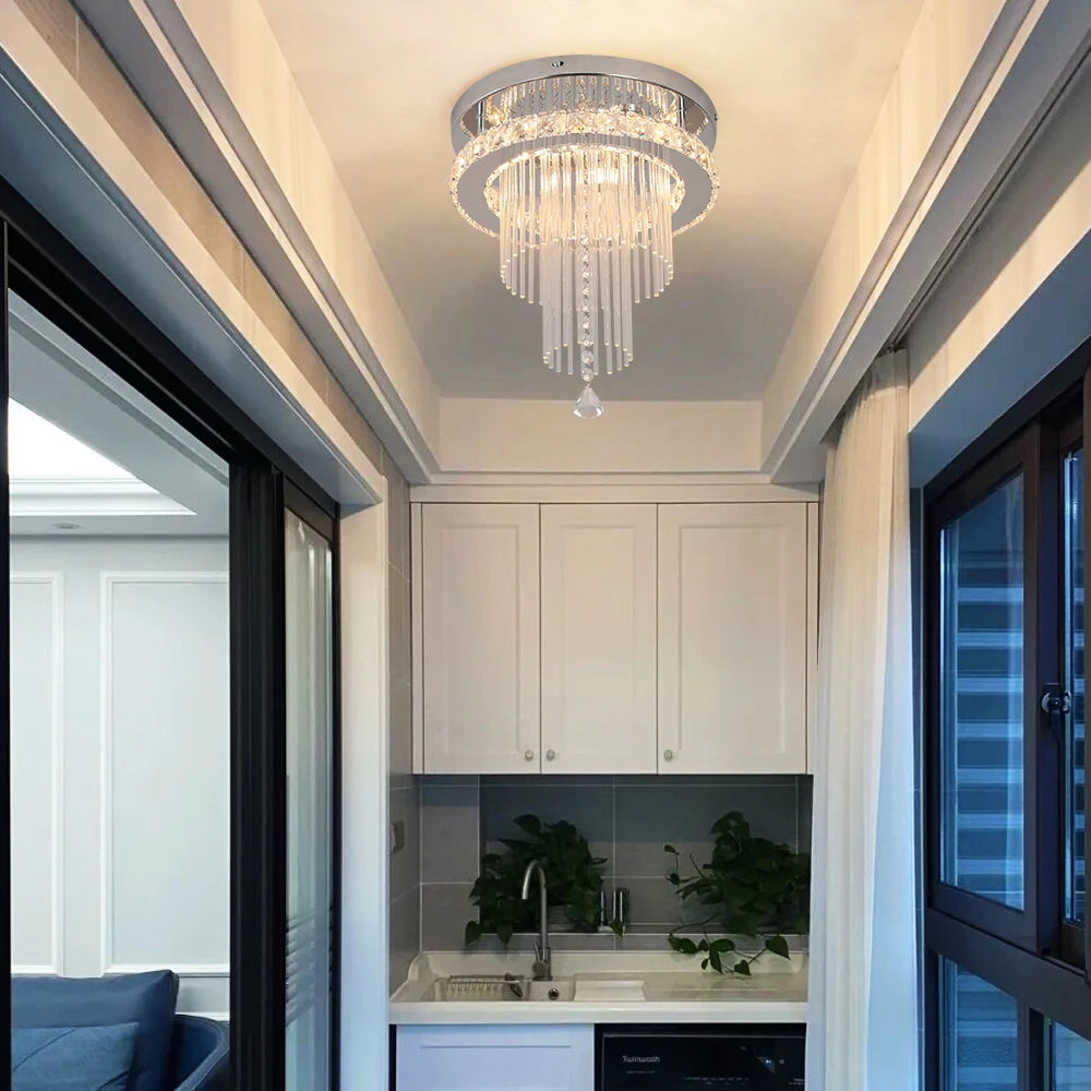 GreeLustr Modern Crystal Chandelier Led Pendant Light