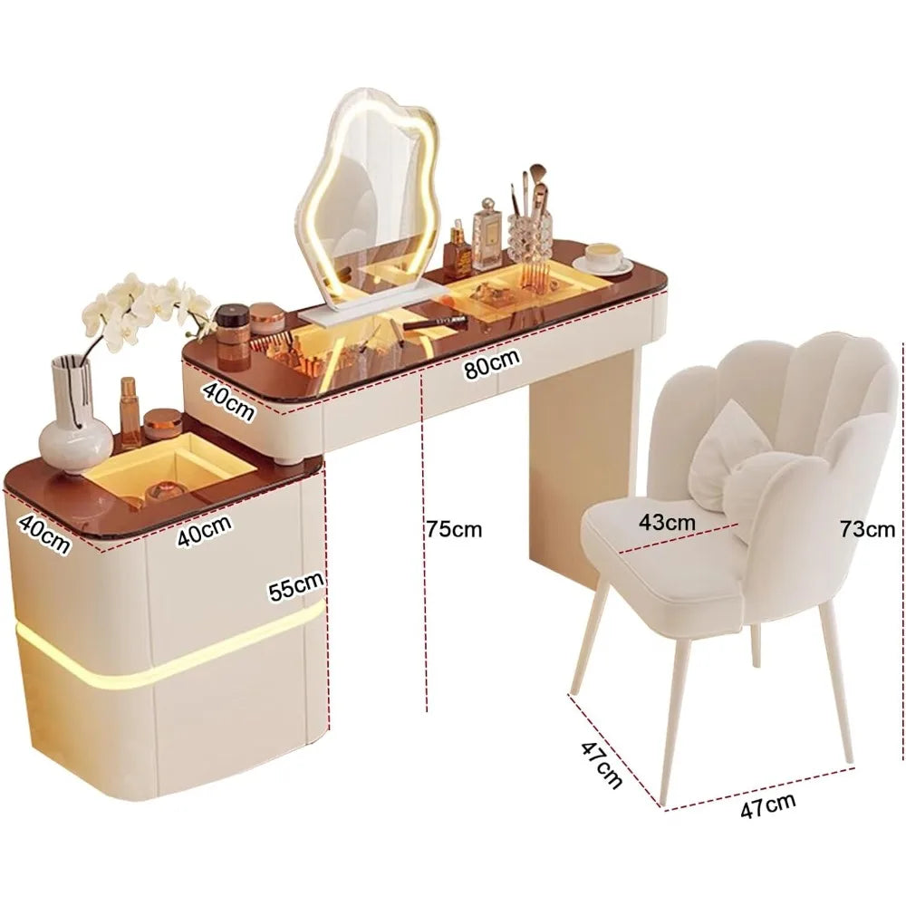 Hign-Concerned LED Makeup Desk Vanity Table With Mirror