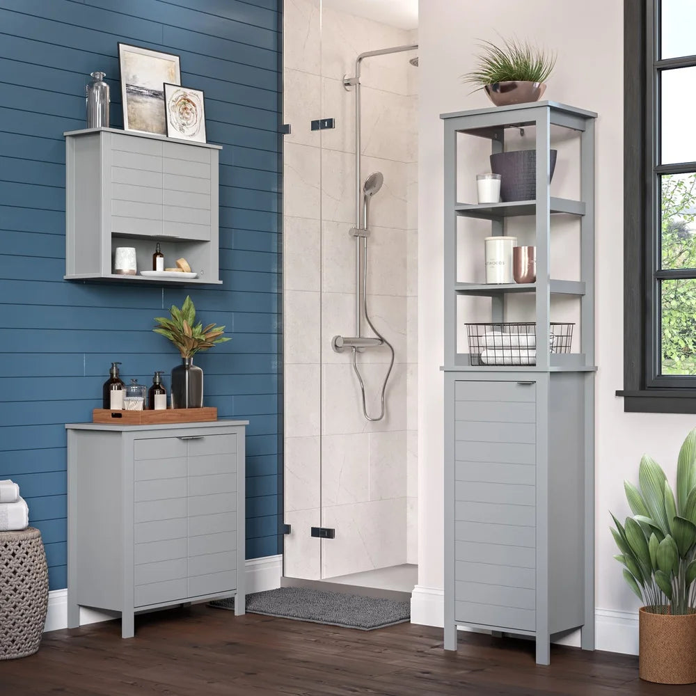 XMSJ Wall Mount Bathroom Medicine Cabinet Two Door Storage