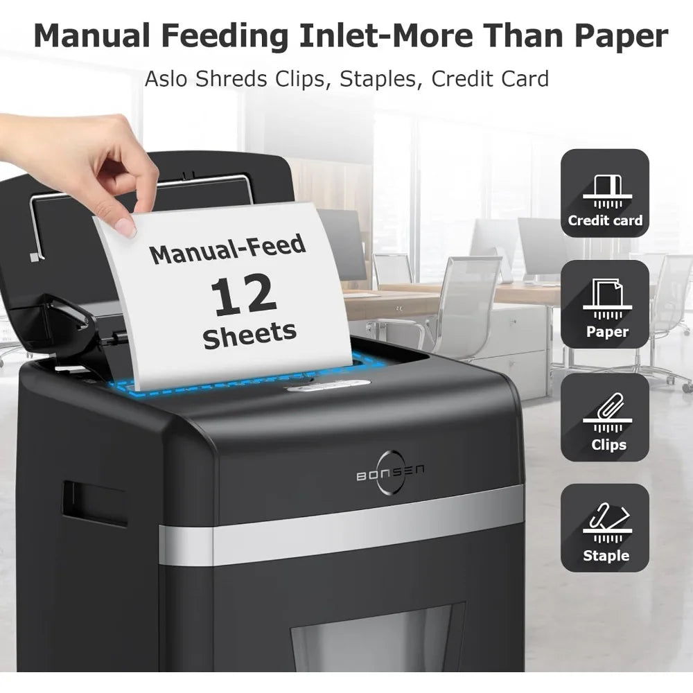 Shredder for Office, 120-Sheet Auto Feed Paper Shredder, Micro Cut Paper Shredders for Home Office Use