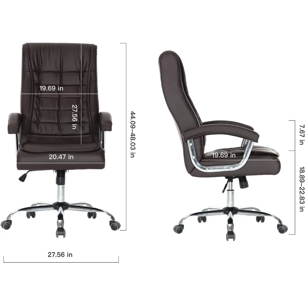 XMSJ Executive Leather Office Chair High Back Swivel