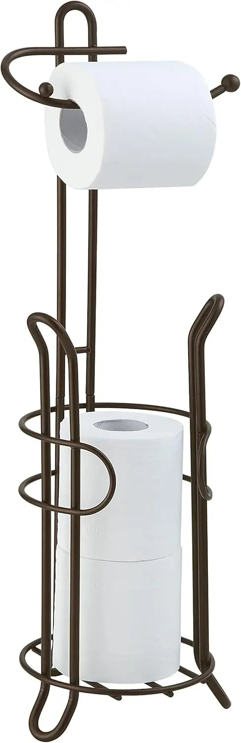 Bathroom toilet paper roll storage rack, with sufficient space in the reserved area to store extra large rolls (black)