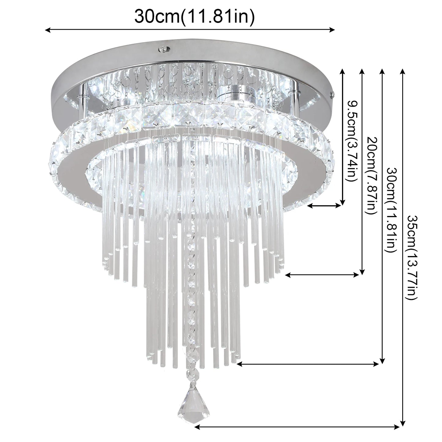 GreeLustr Modern Crystal Chandelier Led Pendant Light