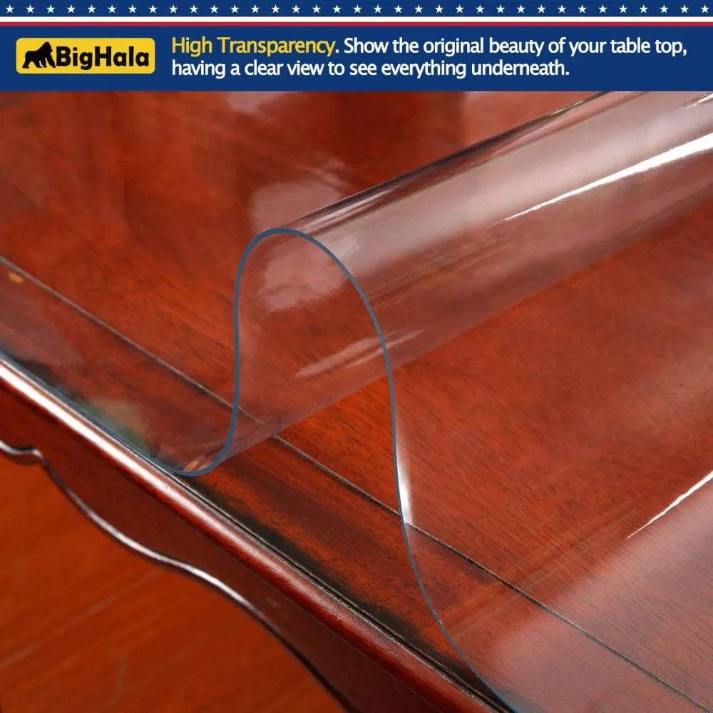 42 x 106 Inch Clear PVC Table Protector for Wood Furniture - Wipe Clean Dining Table Cover
